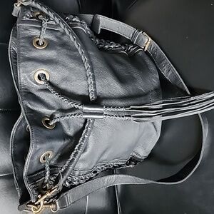 Liebeskind Berlin Louisa Black Braided Leather Bucket Bag